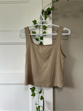 Old Navy Taupe Scoop Neck Tank Top